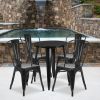 Commercial Grade 24" Round Metal Indoor-Outdoor Table Set with 4 Cafe Chairs(D0102HE27XA)