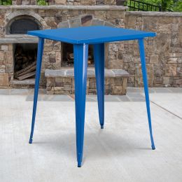 Commercial Grade 31.5" Square Metal Indoor-Outdoor Bar Height Table(D0102HE2X7V)