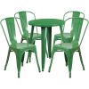 Commercial Grade 24" Round Metal Indoor-Outdoor Table Set with 4 Cafe Chairs(D0102HE2777)