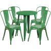 Commercial Grade 24" Round Metal Indoor-Outdoor Table Set with 4 Cafe Chairs(D0102HE2777)