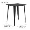 Commercial Grade 31.5" Square Metal Indoor-Outdoor Bar Height Table(D0102HE2X7A)