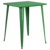 Commercial Grade 31.5" Square Metal Indoor-Outdoor Bar Height Table(D0102HE2X5G)