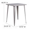 Commercial Grade 31.5" Square Metal Indoor-Outdoor Bar Height Table(D0102HE2X5U)