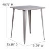 Commercial Grade 31.5" Square Metal Indoor-Outdoor Bar Height Table(D0102HE2X5U)