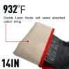 14" 932° F Barbecue Gloves And 18" 3-Wire Barbecue Brush Set, Grill Set Bbq Tools Bbq Accessories RT(D0102HEBULU)