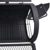 BBQ Charcoal Smoker with Bottom Shelf Black Heavy XXL(D0102HEJINY)