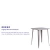 Commercial Grade 31.5" Square Metal Indoor-Outdoor Bar Height Table(D0102HE2X5U)