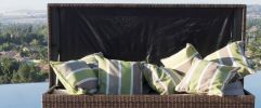 Outdoor Patio Wicker Rattan Cushion Storage Bin Deck Box Cushion Box(D0102HHGEHA)
