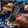 14" 932Â° F Barbecue Gloves And 18" 3-Wire Barbecue Brush Set, Grill Set Bbq Tools Bbq Accessories RT(D0102HEBULU)